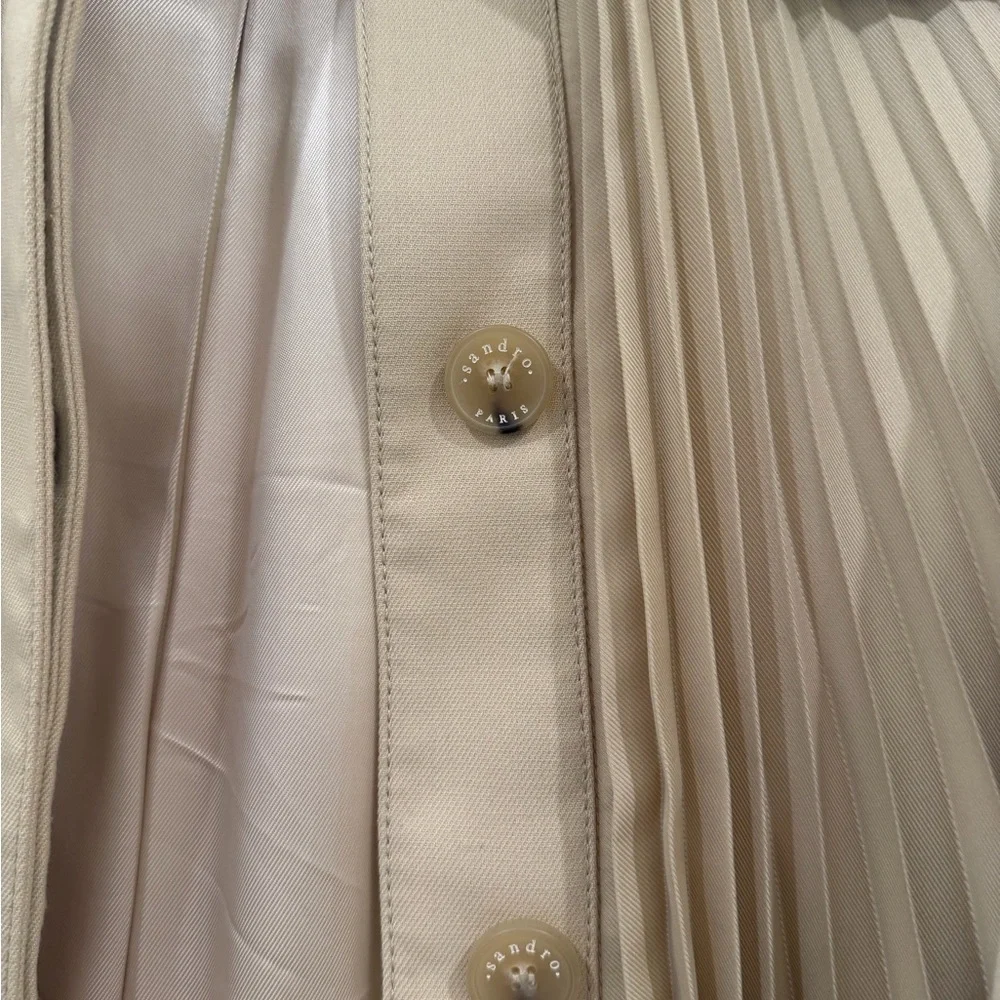 Sandro Vino Pleated Trench Coat New Sz 38 - Picture 4 of 6